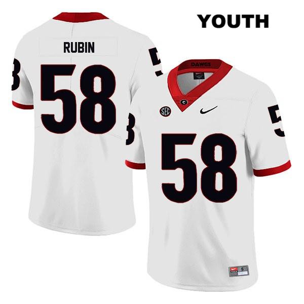 Georgia Bulldogs Youth Hayden Rubin #58 NCAA Legend Authentic White Nike Stitched College Football Jersey MKT2856CF